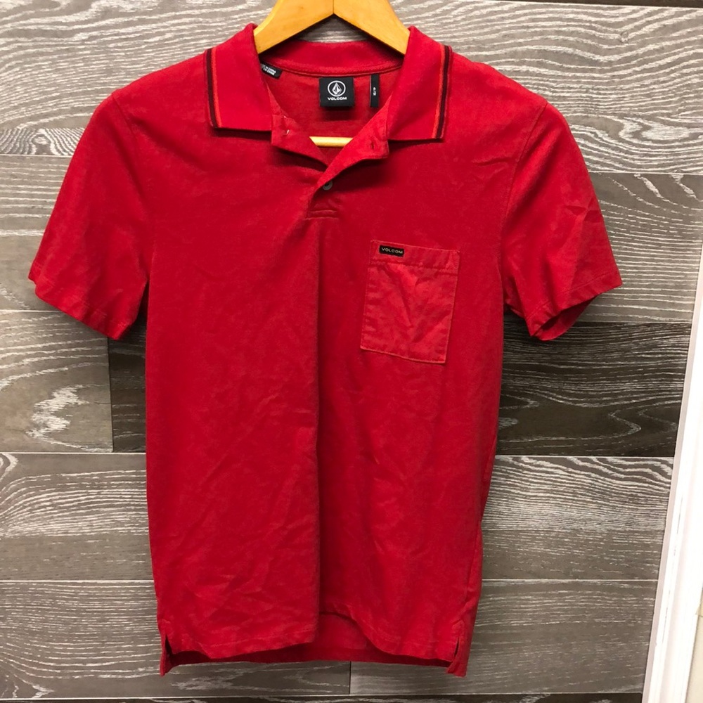 Volcom two button short sleeve polo